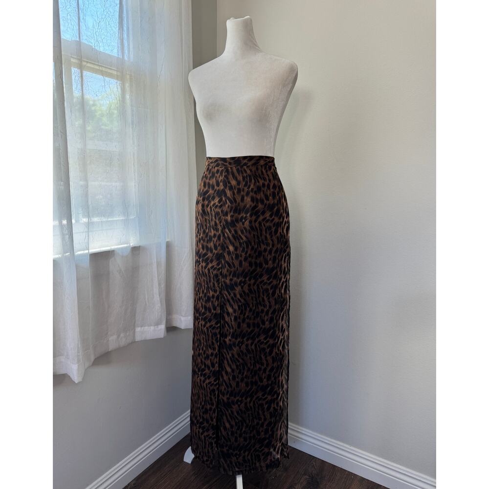 Vintage ‘00s Dressbarn Leopard Print Pants w/ Sheer Overlay